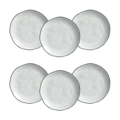 Conjunto de Pratos de Sobremesa Porto Brasil Orgânico Echo Branco 19,5cm - 6 Peças