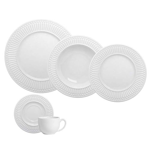 Aparelho de Jantar Porto Brasil Roma Ravenna Branco 61090 - 30 Peças