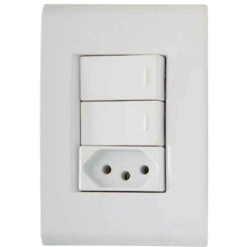 Conjunto 4 X 2 De 2 Interruptores Simples + 1 Tomada 2p+t 10a 250v - Tramontina