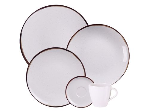 Aparelho de Jantar 20 peças Tramontina Canyon em Porcelana – Marmorizada