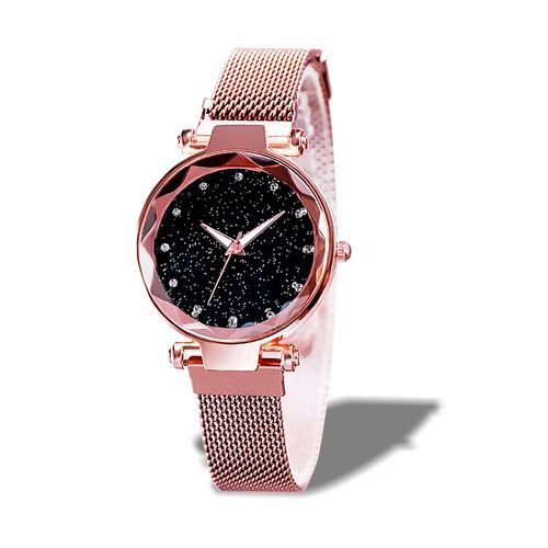 Relógio analógico ponteiro Pulso Rose pulseira prova dagua