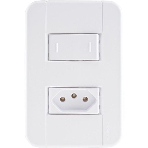 Conjunto 4x2 Com 1 Interruptor Paralelo 10 A 250 V E 1 Tomada 2p+t 10 A 250 V Tablet Bran