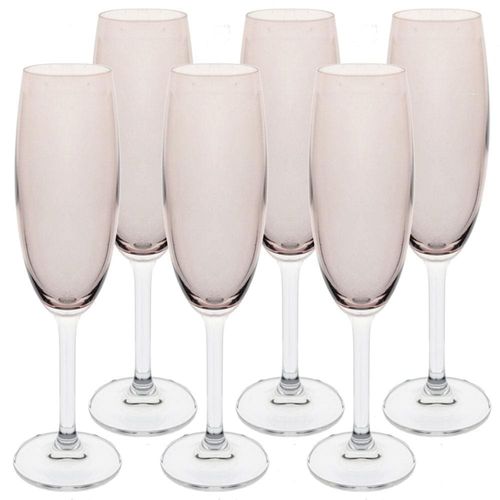 Conjunto de Taças para Champanhe Bohemia Gastro 220ml Fumê - 6 Peças