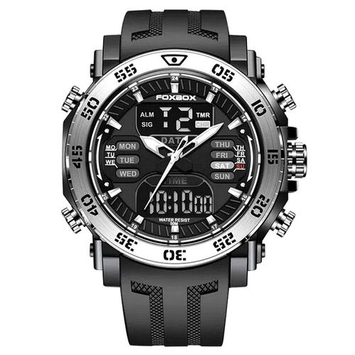 Relógio De Pulso Digital Led Masculino Impermeável De Quartzo Esportivo Prata