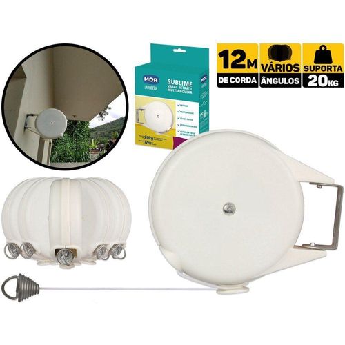 Varal Retrátil Com Corda Multiangular De 12m Mor 006056 006056
