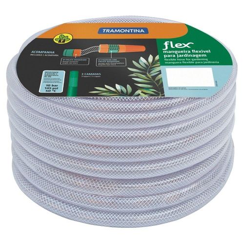 Mangueira  Tramontina Transparente Pvc 3 Camadas 20m Engates Rosqueados Esguicho Tramontina