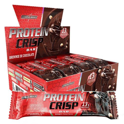 Barra Proteína Whey Crisp Bar 12 Unidades - Integralmedica Brownie De Chocolate