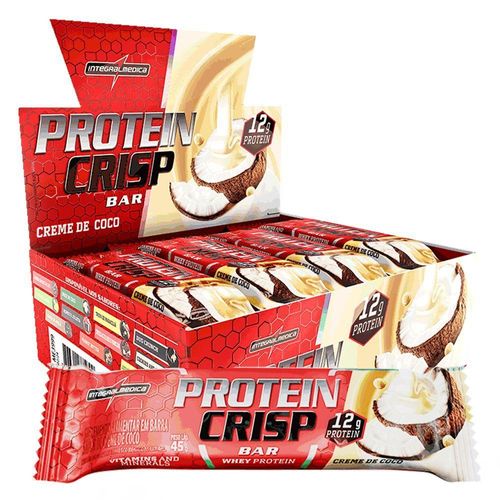 Barra Proteína Whey Crisp Bar 12 Unidades - Integralmedica Creme De Coco