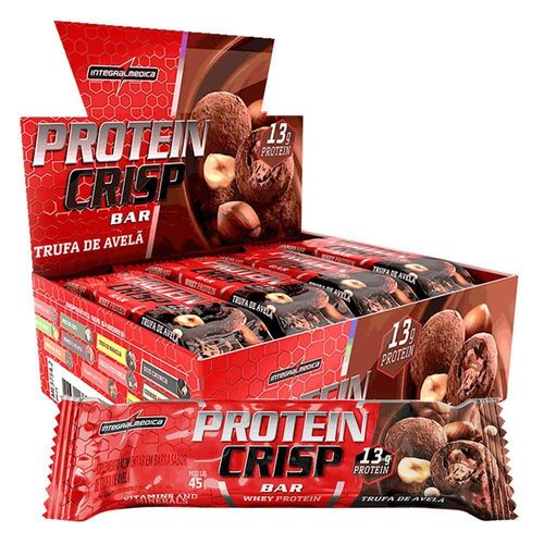 Barra Proteína Whey Crisp Bar 12 Unidades - Integralmedica Trufa De Avelã