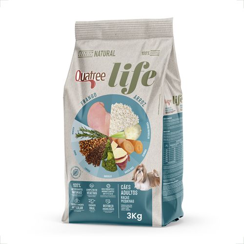 Ração Quatree Life Cães Adultos Raças Pequenas - 3Kg