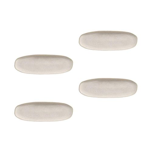 Conjunto de Travessas Oval Rasa Grande Porto Brasil Orgânico Latte 36x13cm - 4 Peças