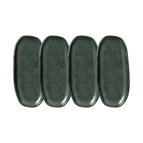 Conjunto de Travessas Oval Rasa Mini Porto Brasil Orgânico Greenery 16,5x8cm - 4 Peças