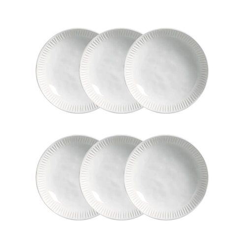 Conjunto de Pratos Fundos Porto Brasil Linhas New White 830ml - 6 Peças