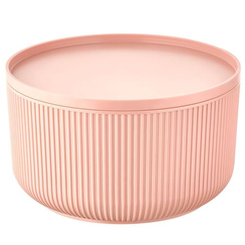 Travessa Redonda Dynasty Velout em Plástico com Tampa Rosa - 4L