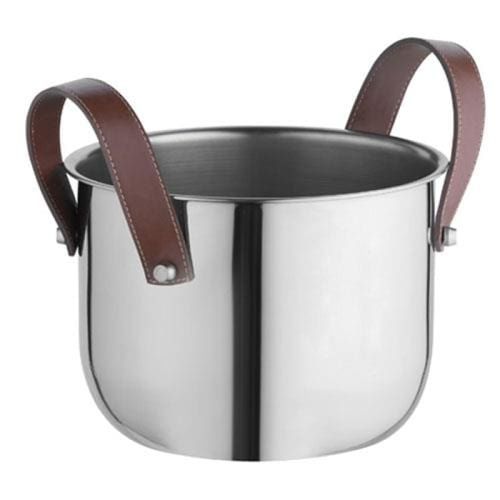 Champanheira Forma Firenze em Aço Inox com Alças de Couro - 6L