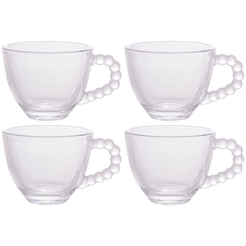 Conjunto com 4 Xícaras para Café Wolff Pearl em Cristal - 80 ml