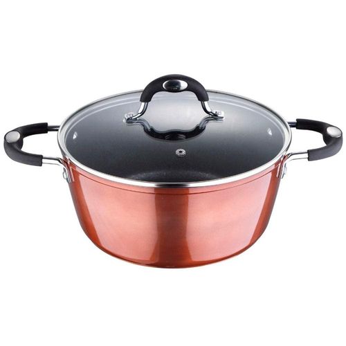 Caçarola Bergner Pandora em Alumínio Forjado com Revestimento em Marble e Fundo de Indução Marrom - 20 cm