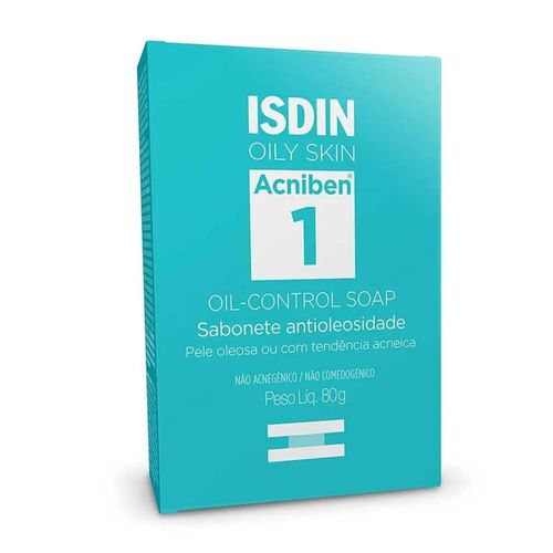 Sabonete Facial Em Barra Isdin Oil Control Soap Antioleosidade 80g