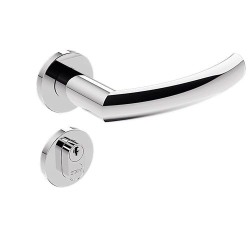 Fechadura Externa Stam Ix40 40mm Inox Polido Cromada Roseta Redonda Externa