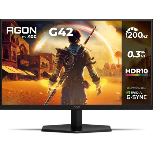 Monitor Gamer 27" AOC AGON 27G42HE/57 Full HD 200Hz 0,3ms NVIDIA G-Sync Preto