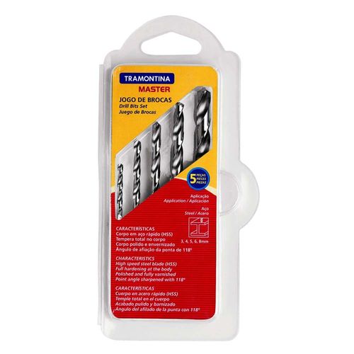 Jogo de Brocas para Aço Rápido Tramontina Master - 5 Peças