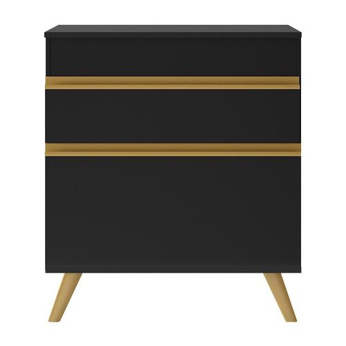 Gabinete Banheiro 1 Porta E 1 Gav Retrô 70cm Mp5024 Preto