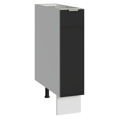Balcão Porta-Temperos 20cm 1 Porta (Sem Tampo) Branco/Preto Lux Madesa