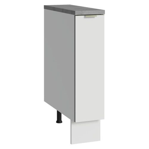 Balcão Porta-Temperos 20cm 1 Porta (Com Tampo) Branco Veludo Lux Madesa