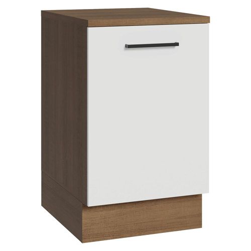 Balcão de Cozinha 50cm 1 Porta Rustic/Branco Agata Madesa