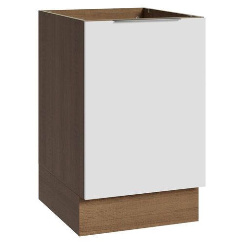 Balcão de Cozinha 50cm 1 Porta (Sem Tampo) Rustic/Branco Stella Madesa