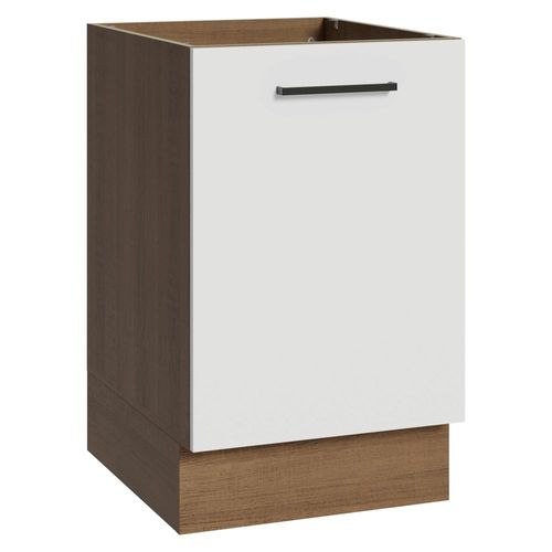 Balcão de Cozinha 50cm 1 Porta (Sem Tampo) Rustic/Branco Agata Madesa