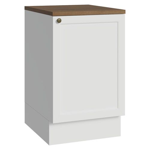 Balcão de Cozinha 50cm 1 Porta Branco Tampo Rustic Vik Madesa