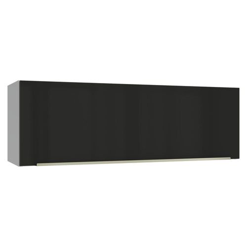 Armário Aéreo 100 cm 1 Porta Basculante Branco/Preto Lux Madesa