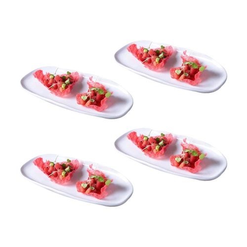 Conjunto de Travessas Ovais Pequenas Porto Brasil Orgânico New White 23x11cm - 4 Peças