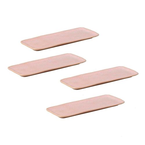 Conjunto de Travessas Retangulares Médias Porto Brasil Orgânico Litchi 33x13cm - 4 peças