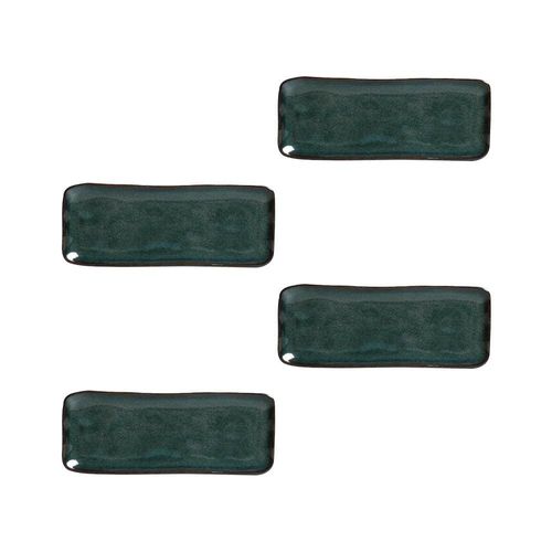 Conjunto de Travessas Retangulares Pequenas Porto Brasil Orgânico Oceano 22x9,5cm - 4 Peças