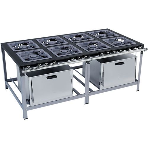 Fogão Industrial Stori Premium 8 Bocas 40x40 2 Fornos M20 Pintado Metalmaq