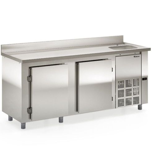 Balcão de Encosto 2 Portas e 1 Pia 556 Litros GBFE200CD Inox Gelopar 220V