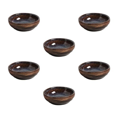 Conjunto de Ramequins Médios Porto Brasil Orgânico Titanium com 6 Peças 70ml - Azul