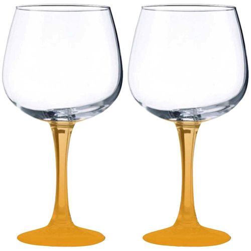 Conjunto de Taças para Gin Vicrila Ibiza com Base Laranja 720 ml – 2 Peças