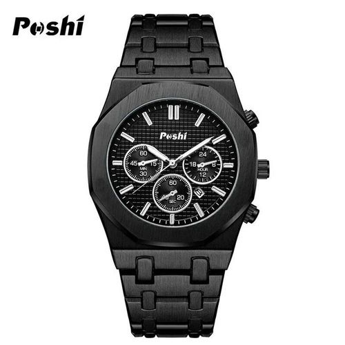 Relógio Masculino Poshi 915 à Prova D'água Preto