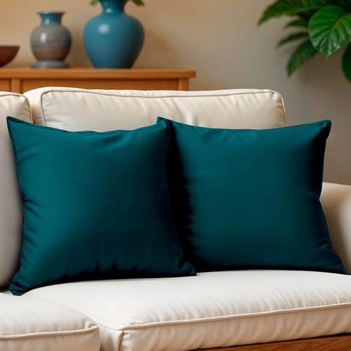 Kit 2 Capas de Almofadas Velusoft Petróleo 45x45cm Cama inBox