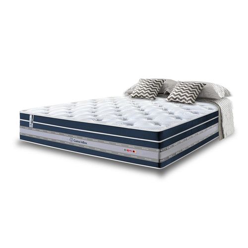 Colchão King de Molas Ensacadas Cama inBox Select Euro Soft 193x203x32 Azul