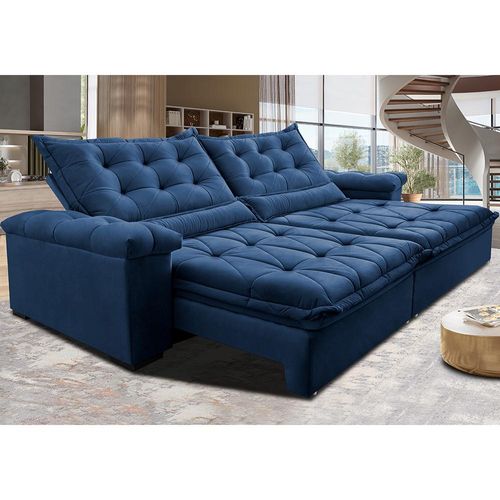 Sofá Retrátil e Reclinável 3,15m Cama inBox Big Fresh. com SoftGel D40 Velupluma