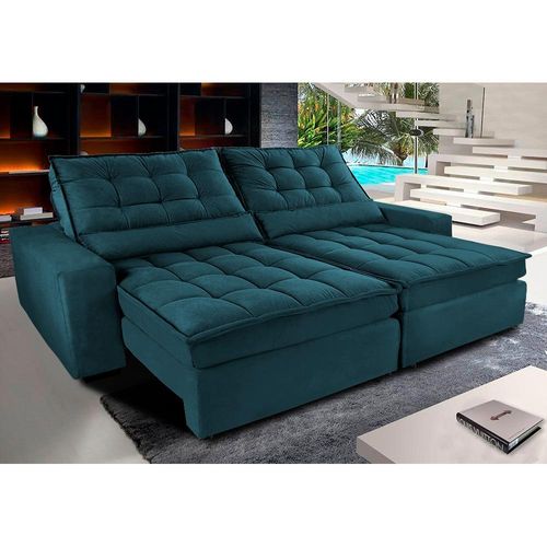 Sofá Retrátil Gold 3,12m Cama inBox Petróleo