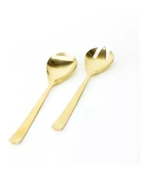 Conjunto talheres para salada dourado 2 pçs