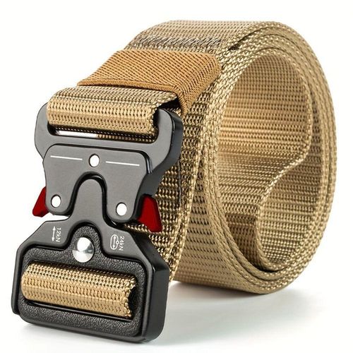 Cinto Tático Para Homens, Estilo Esportivo, Fivela De Liberação Rápida De Grau Militar Resistente Vermelho
