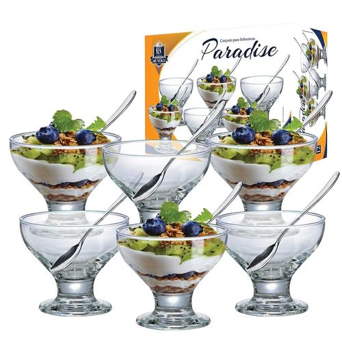 Conjunto de Taças de Sobremesa Ruvolo New Paradise em Vidro - 12 Peças