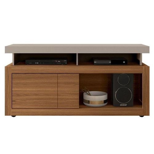 Rack Bancada Para Sala Marino Griz Carvalho Nobre - Dj Móveis