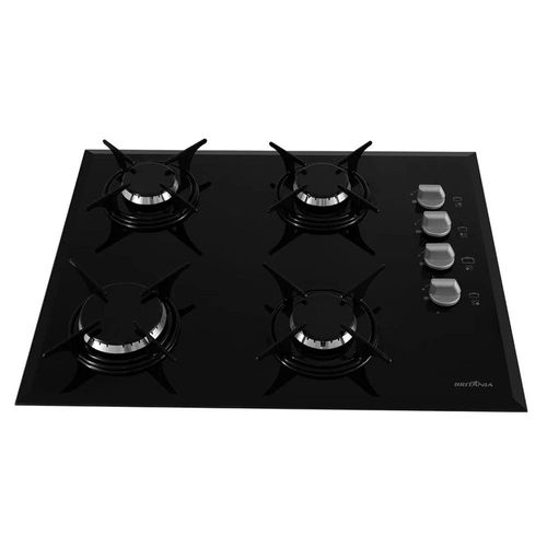 Cooktop a Gás Britânia 4 Bocas BCT4P Bivolt – Preto
